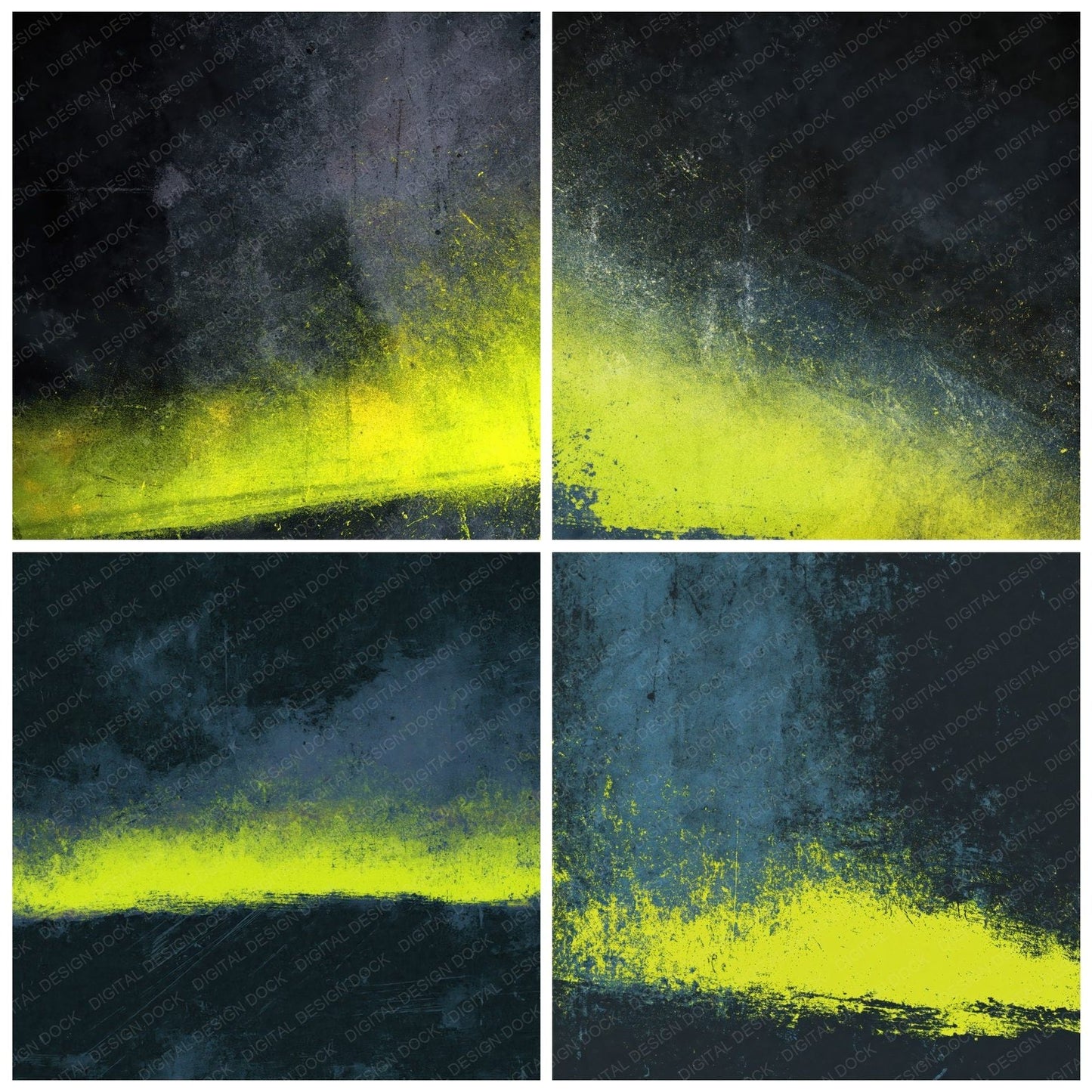Grunge Neon Yellow Slate Digital Paper Pack (DDD012424)