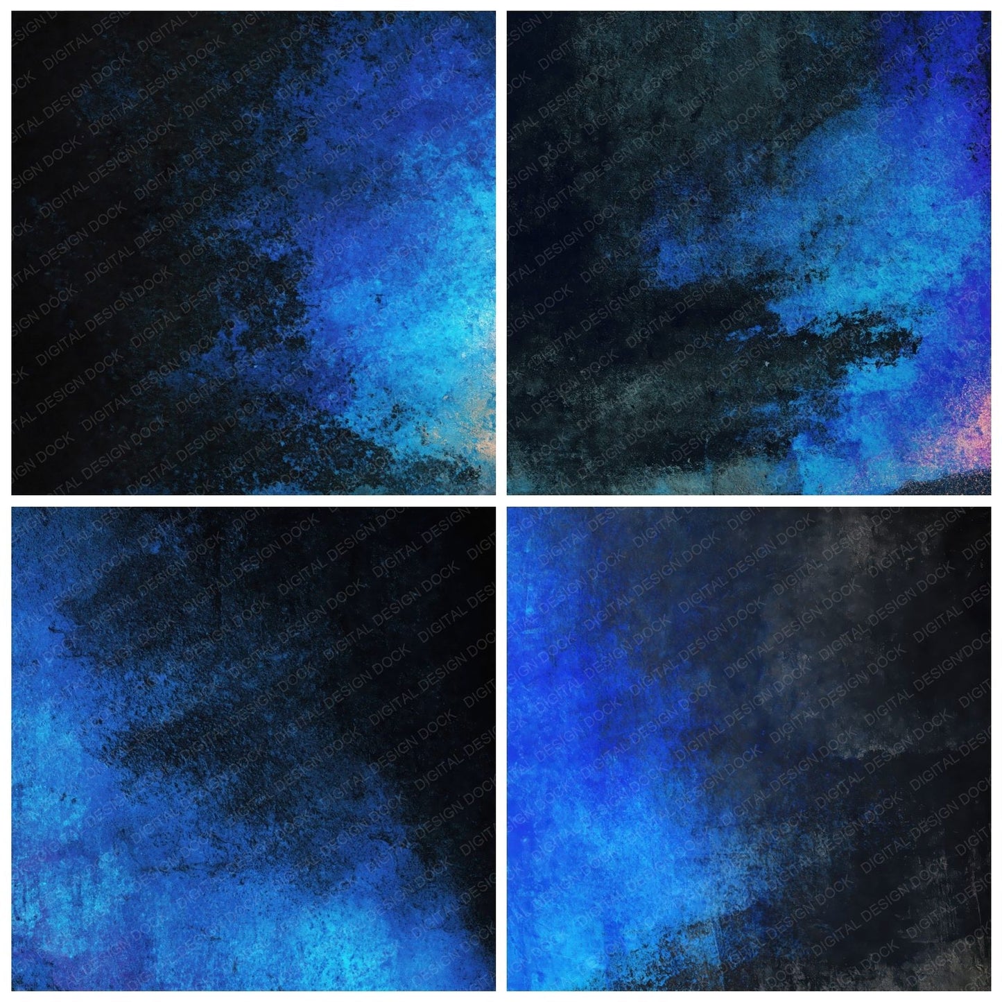 Grunge Neon Cobalt Midnight Digital Paper Pack (DDD012425)