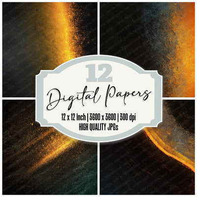 Grunge Neon Gold Umber Digital Paper Pack (DDD012426)