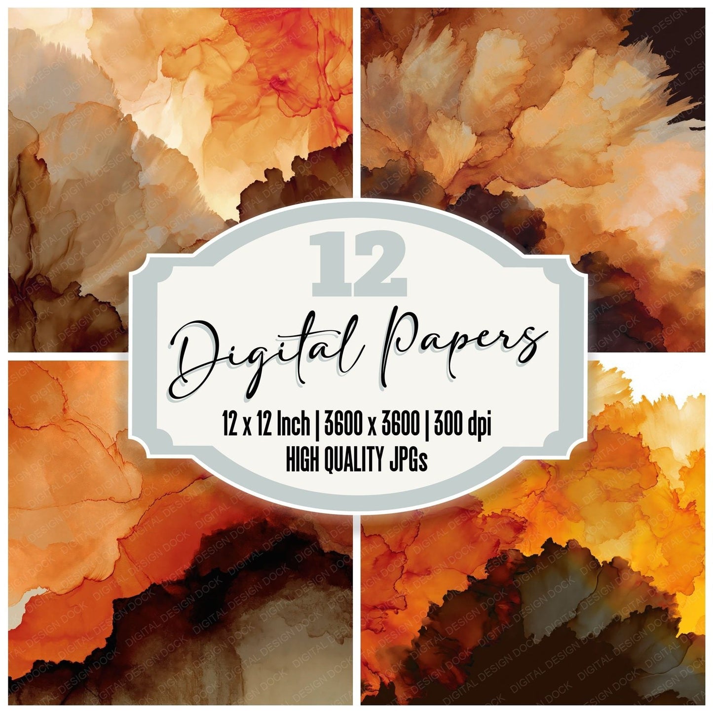Liquid Alcohol Ink Copper Espresso Digital Paper Pack (DDD012428)