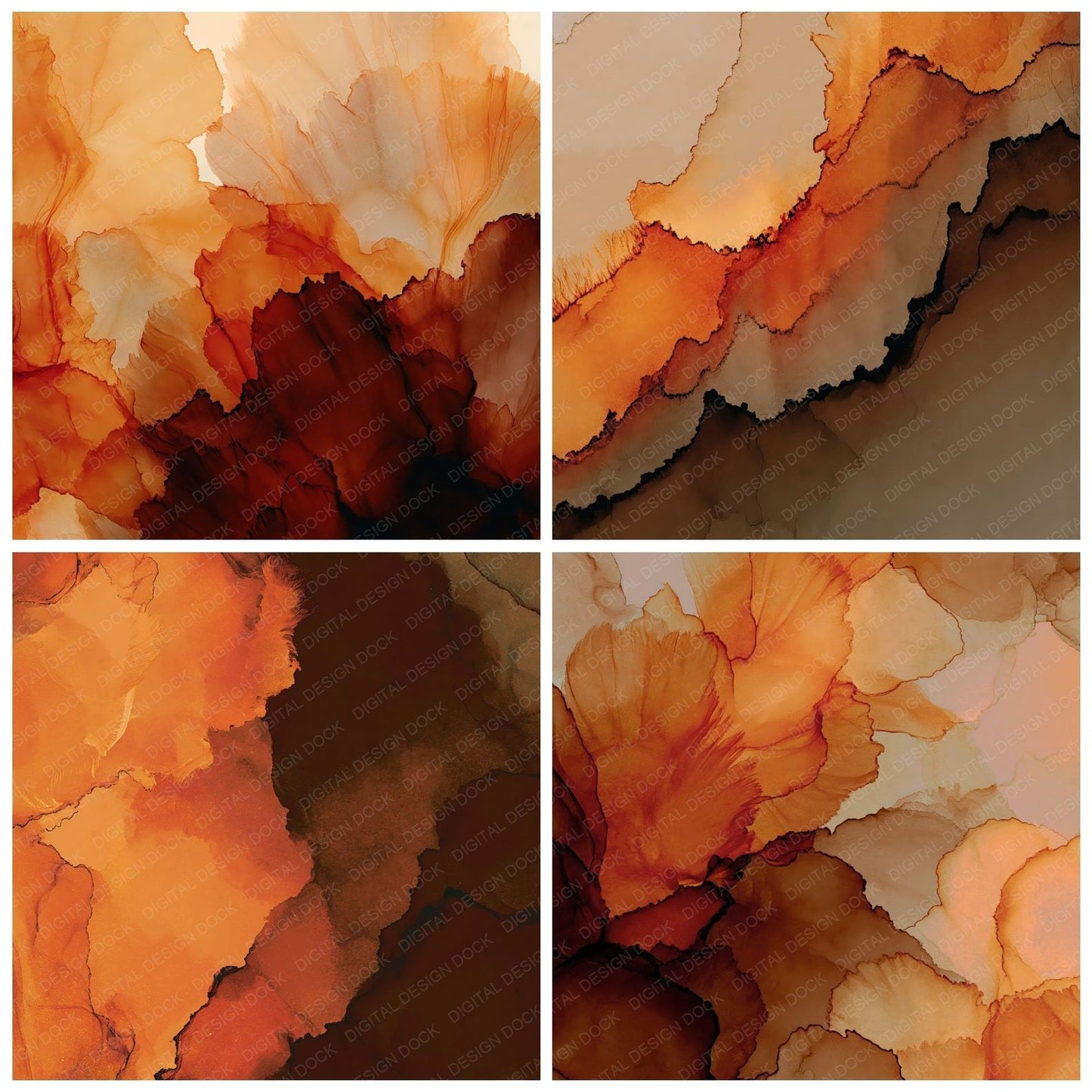 Liquid Alcohol Ink Copper Espresso Digital Paper Pack (DDD012428)