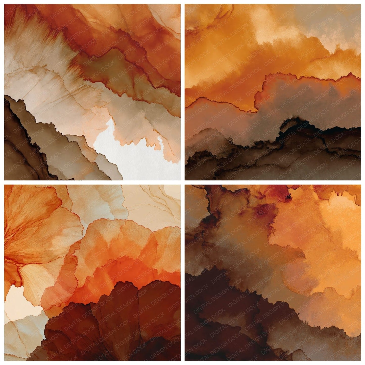 Liquid Alcohol Ink Copper Espresso Digital Paper Pack (DDD012428)