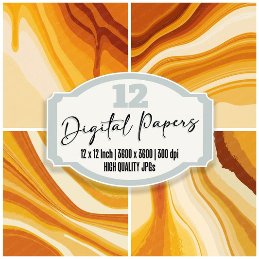 Liquid Honey Amber Caramel Digital Paper Pack (DDD012429)