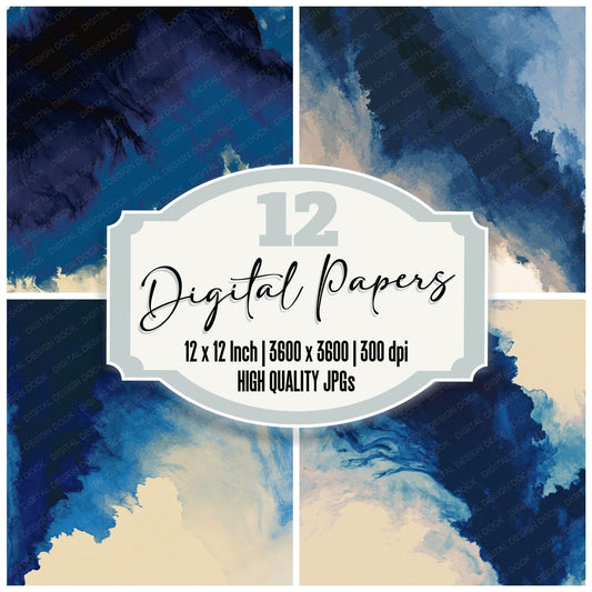 Liquid Ink Indigo Bone Digital Paper Pack (DDD012431)