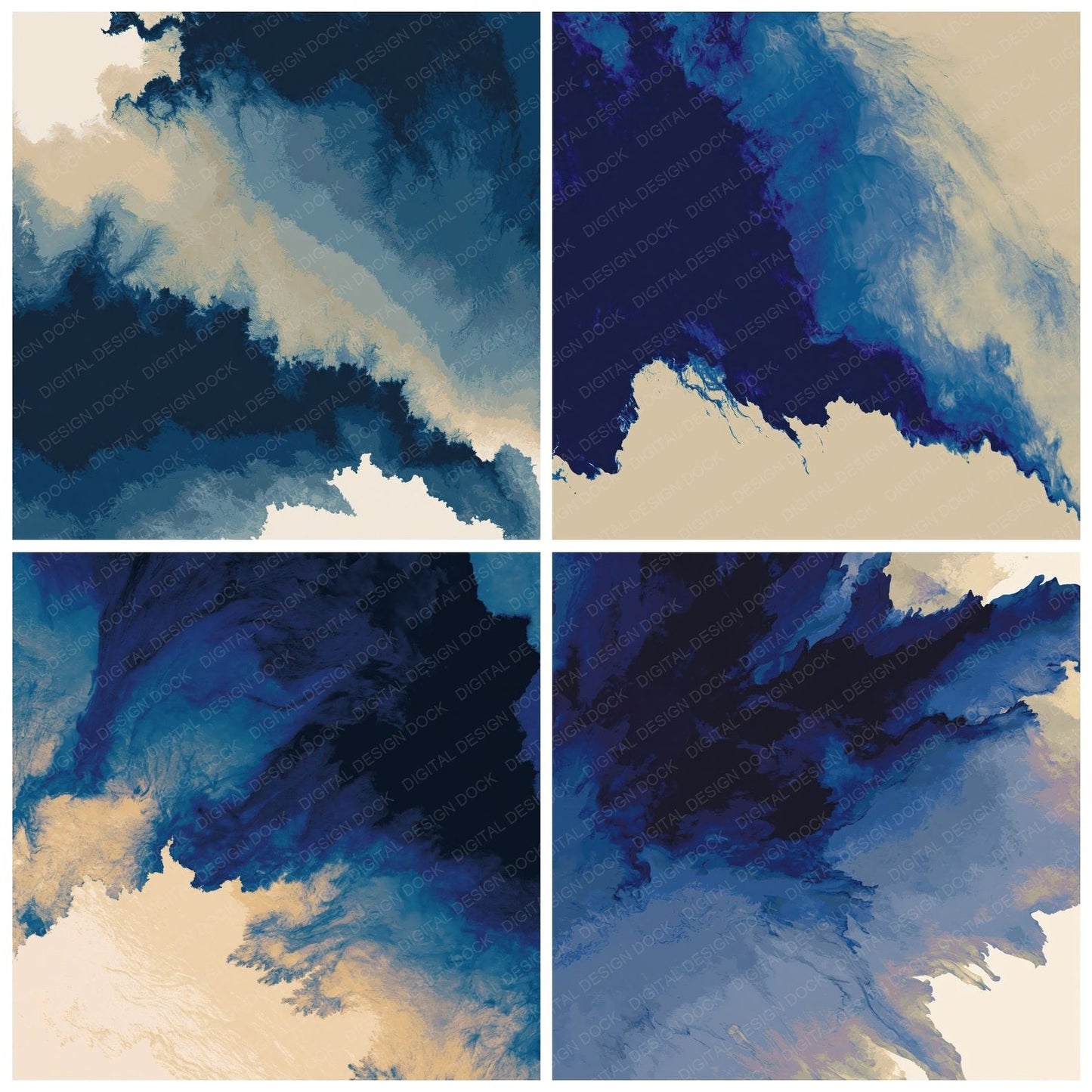 Liquid Ink Indigo Bone Digital Paper Pack (DDD012431)