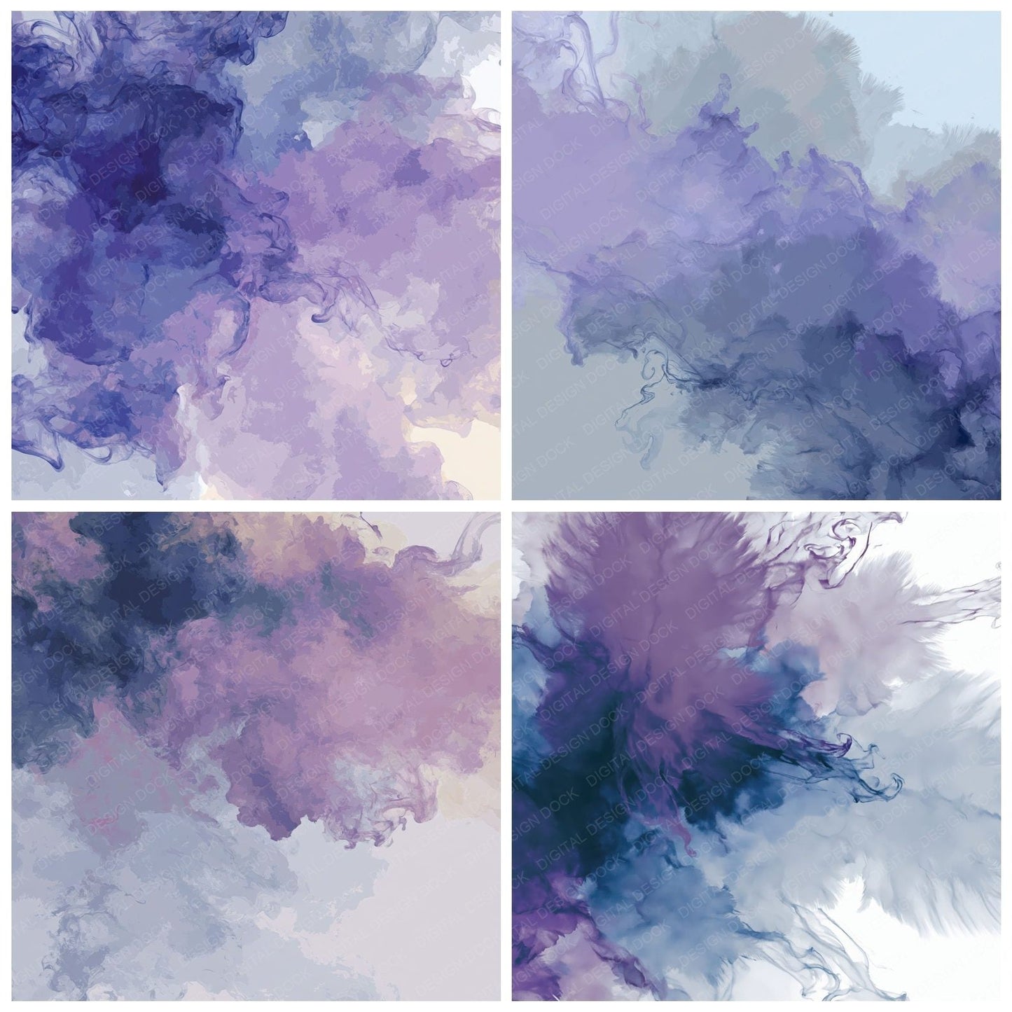 Liquid Ink Lavender Silver Digital Paper Pack (DDD012432)