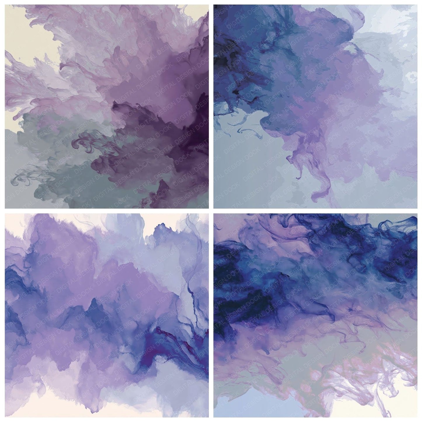Liquid Ink Lavender Silver Digital Paper Pack (DDD012432)