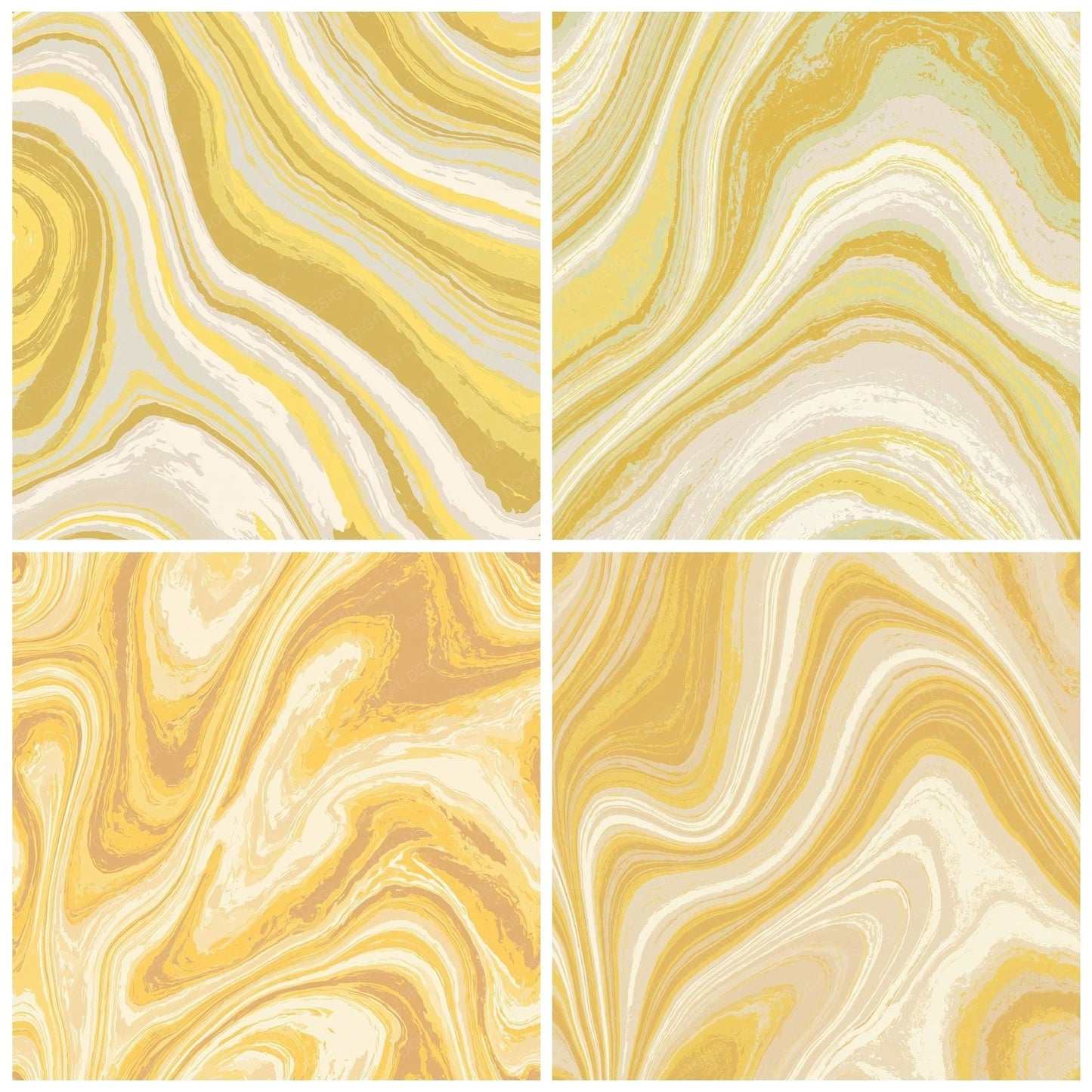 Liquid Marble Buttercream Mustard Digital Paper Pack (DDD012433)
