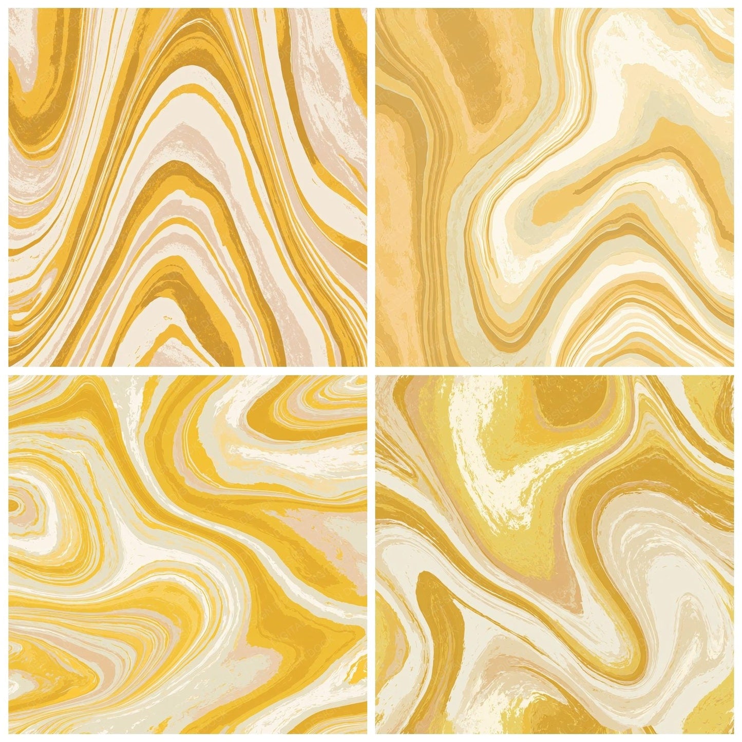 Liquid Marble Buttercream Mustard Digital Paper Pack (DDD012433)