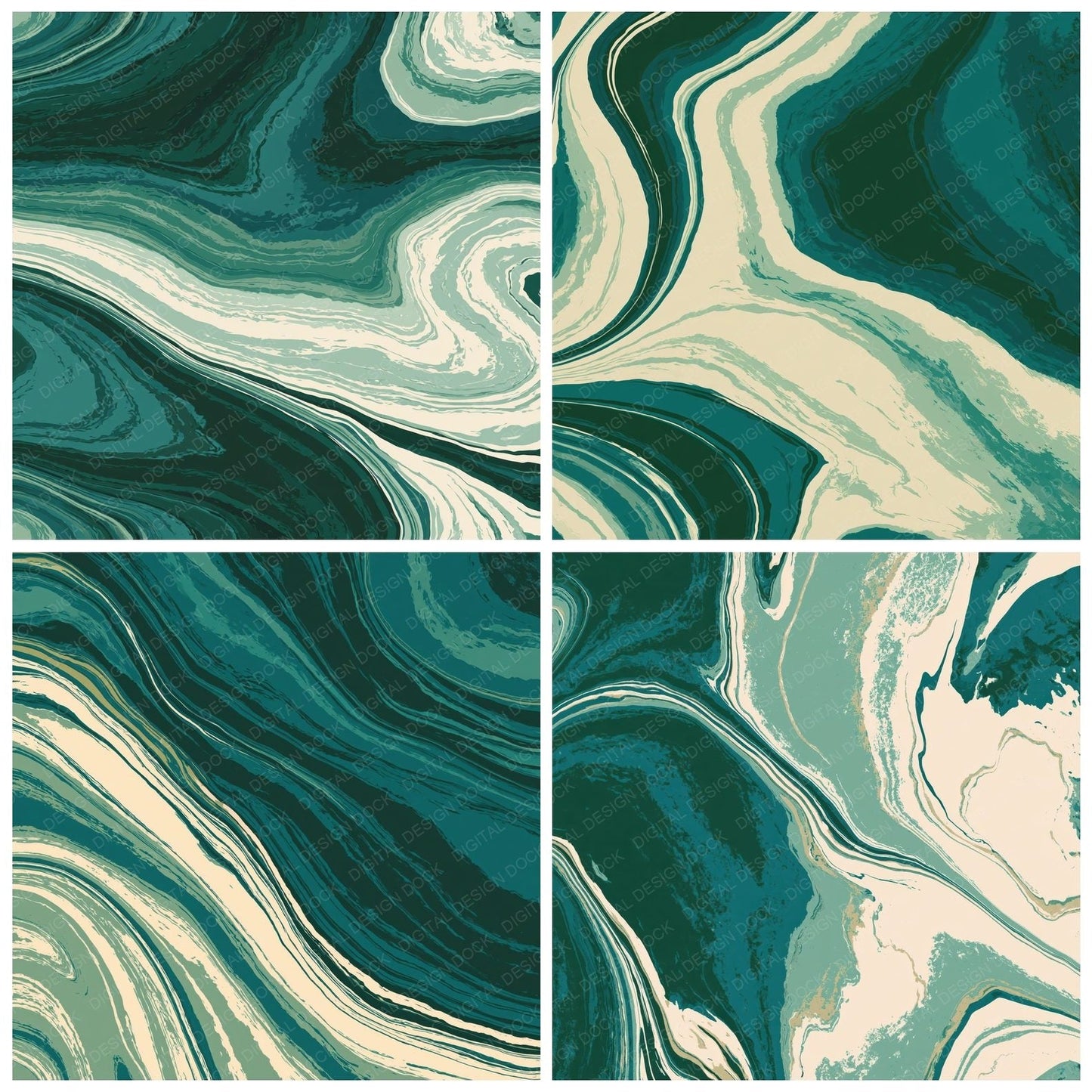 Liquid Marble Emerald Jade Digital Paper Pack (DDD012434)