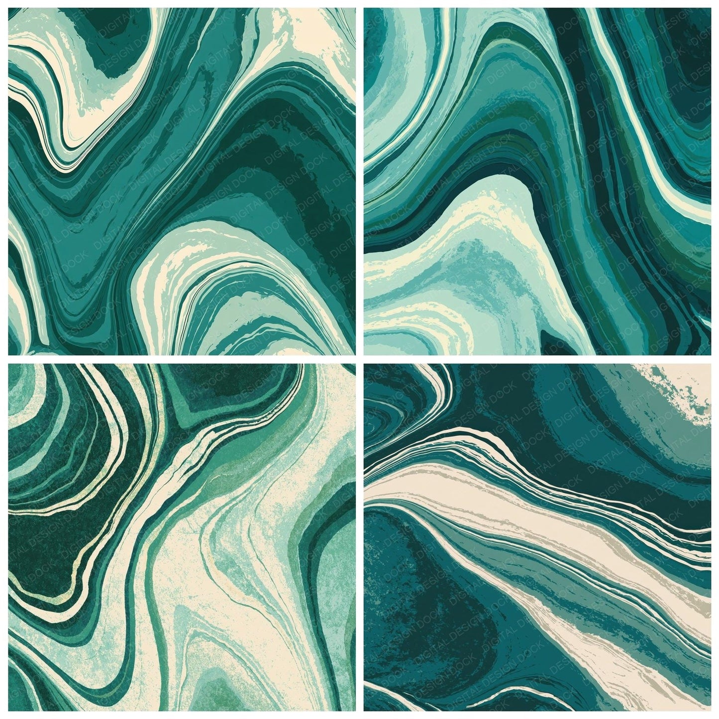 Liquid Marble Emerald Jade Digital Paper Pack (DDD012434)