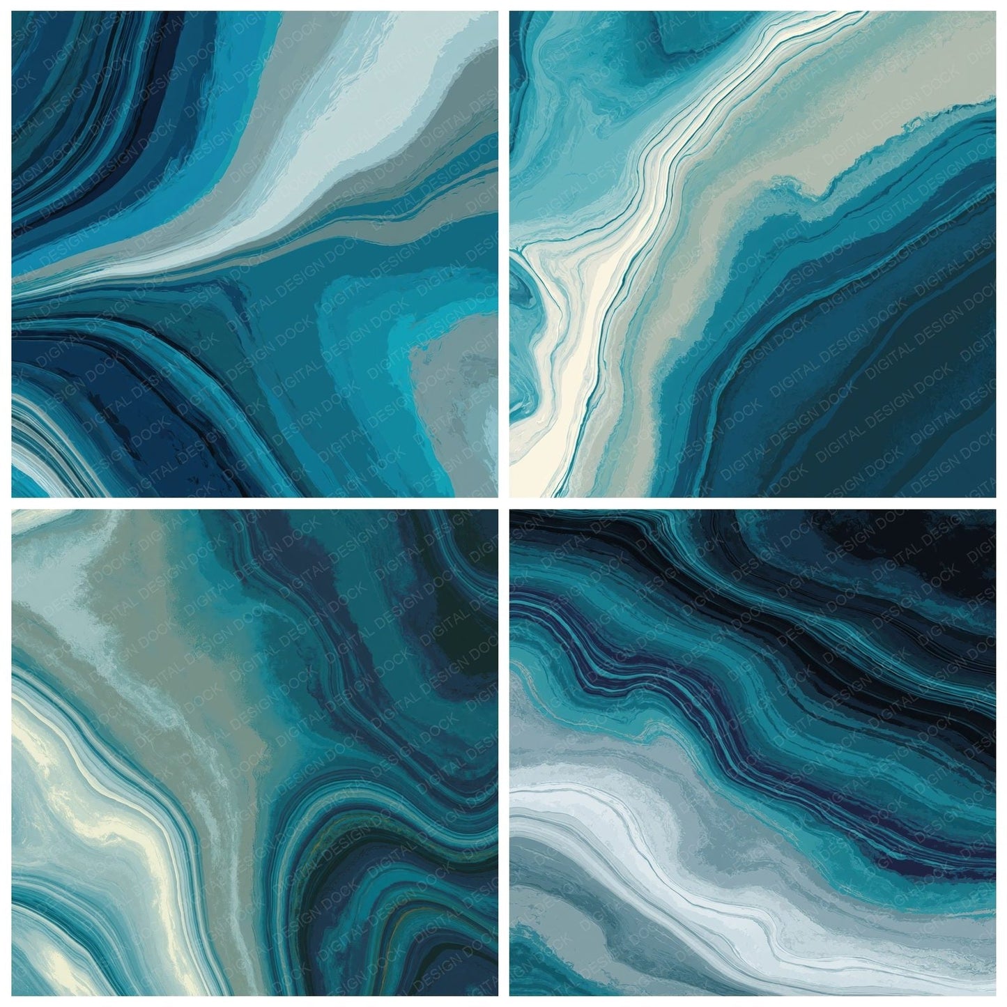Liquid Resin Teal Petrol Digital Paper Pack (DDD012437)