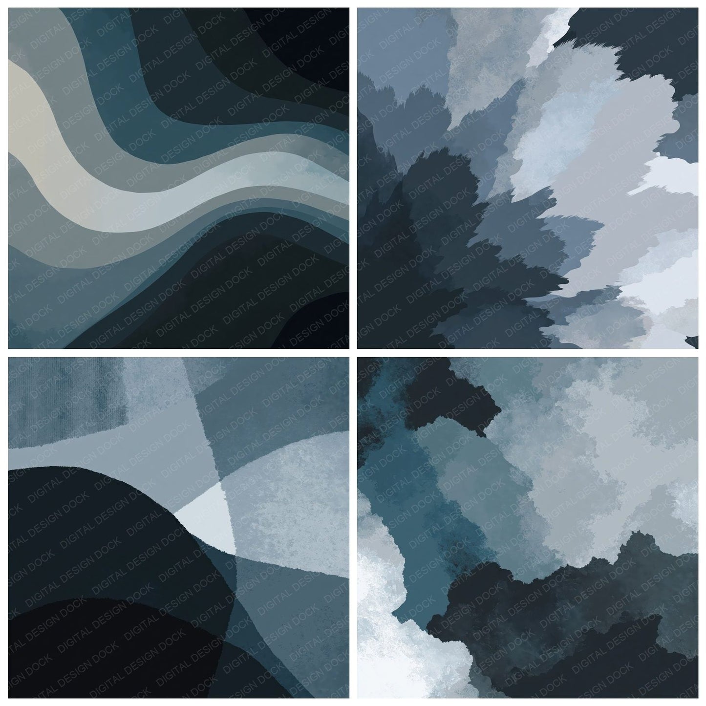 Liquid Steel Silver Charcoal Digital Paper Pack (DDD012438)