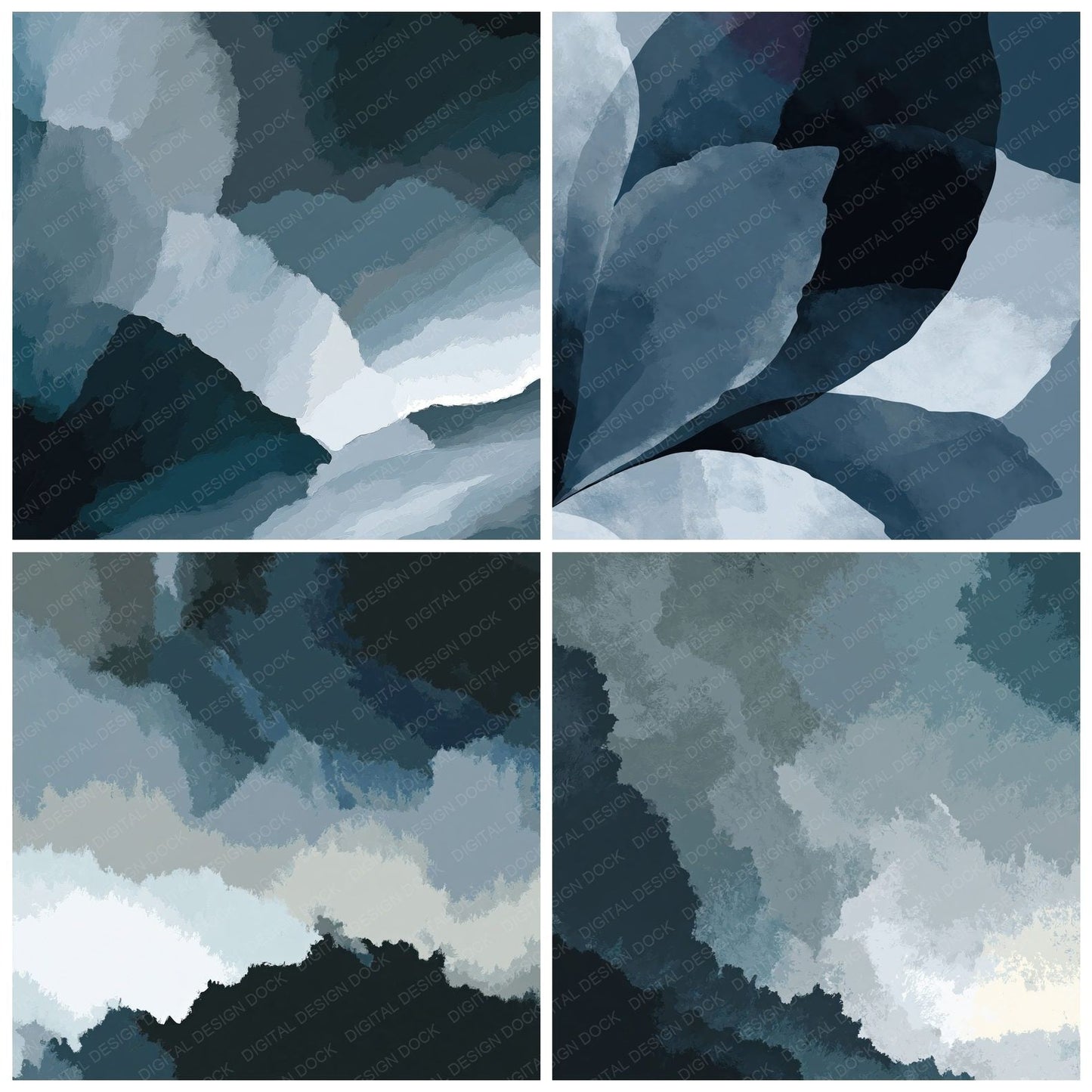 Liquid Steel Silver Charcoal Digital Paper Pack (DDD012438)
