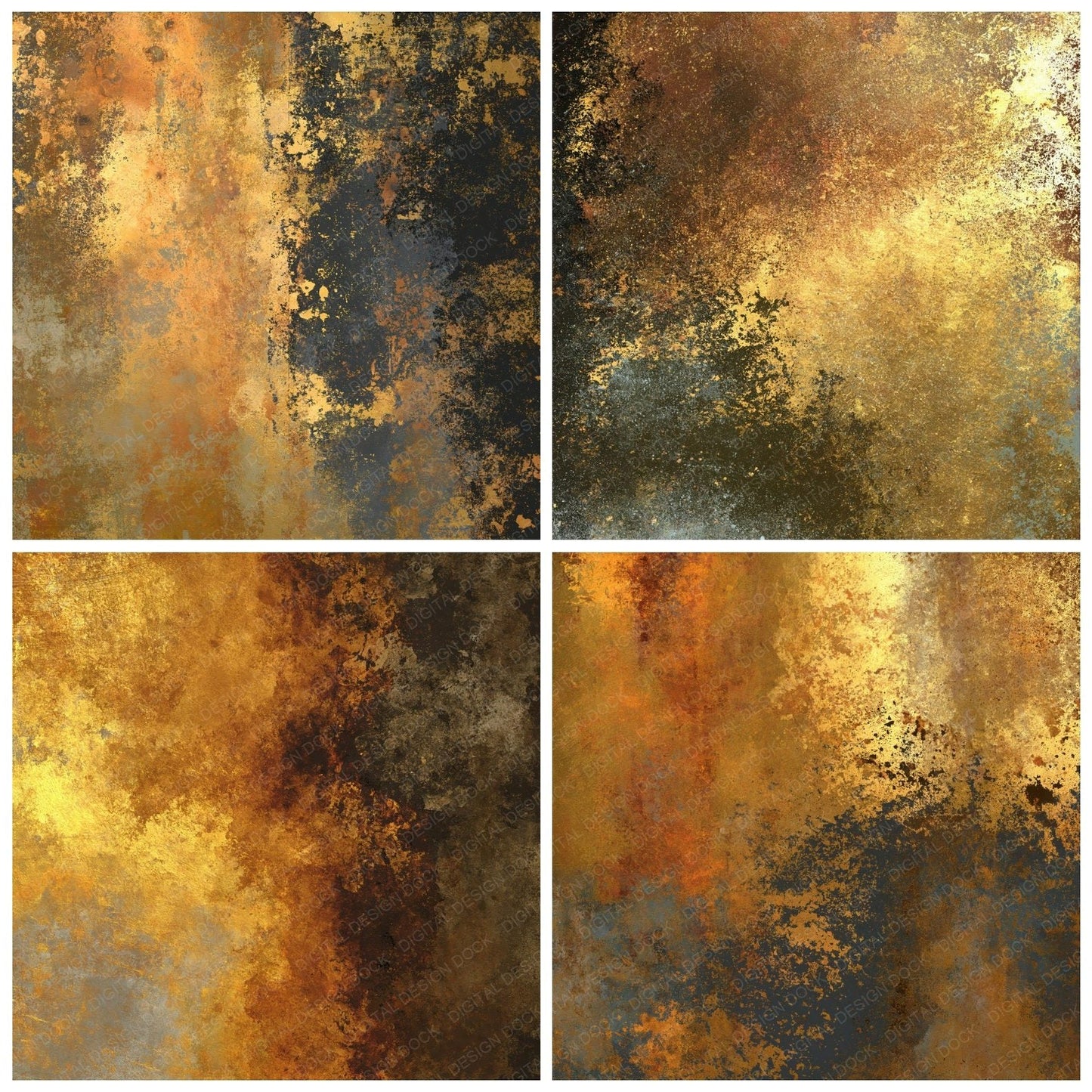 Metallic Brass Honey Bronze Digital Paper Pack (DDD012440)