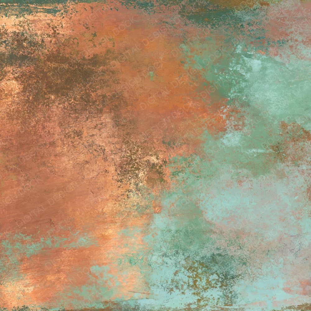 Metallic Copper Verdigris Sage Digital Paper Pack (DDD012441)