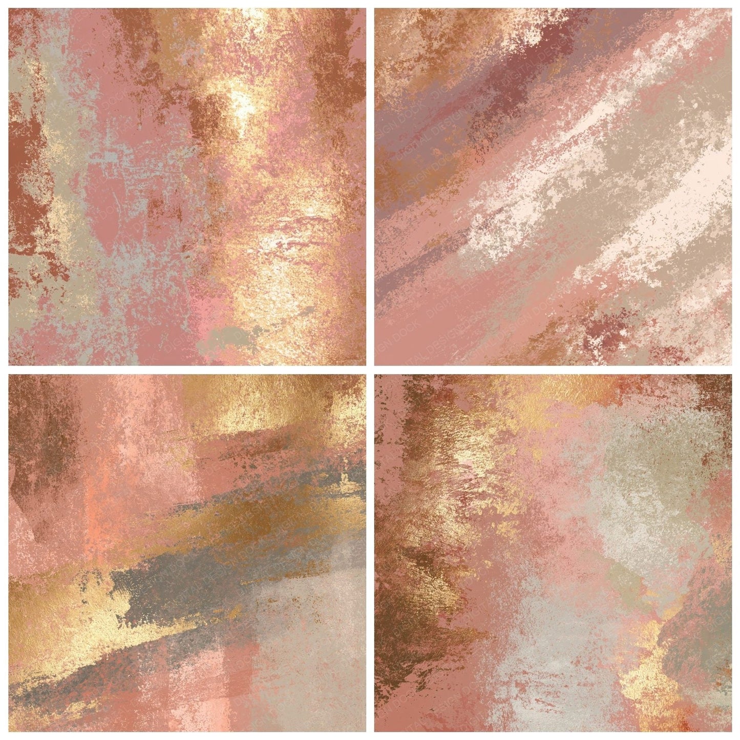 Metallic Rose Gold Champagne Digital Paper Pack (DDD012443)