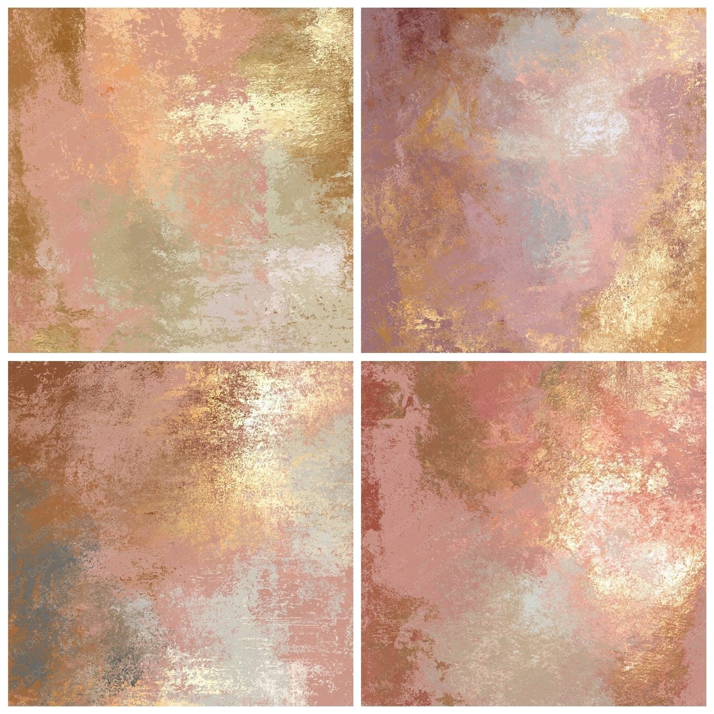 Metallic Rose Gold Champagne Digital Paper Pack (DDD012443)