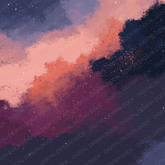 Cosmic Cloud Blush Plum Digital Paper Pack (DDD012446)