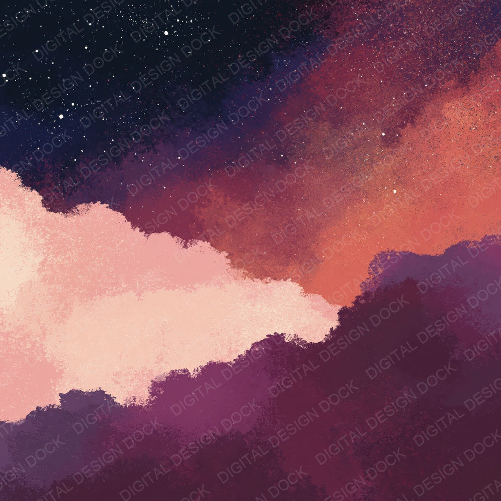 Cosmic Cloud Blush Plum Digital Paper Pack (DDD012446)
