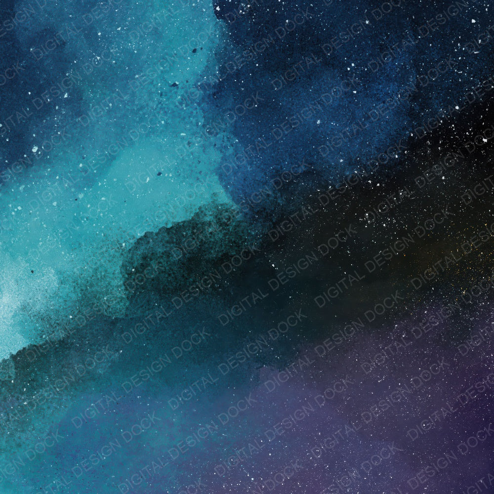 Cosmic Galaxy Teal Violet Digital Paper Pack (DDD012448)