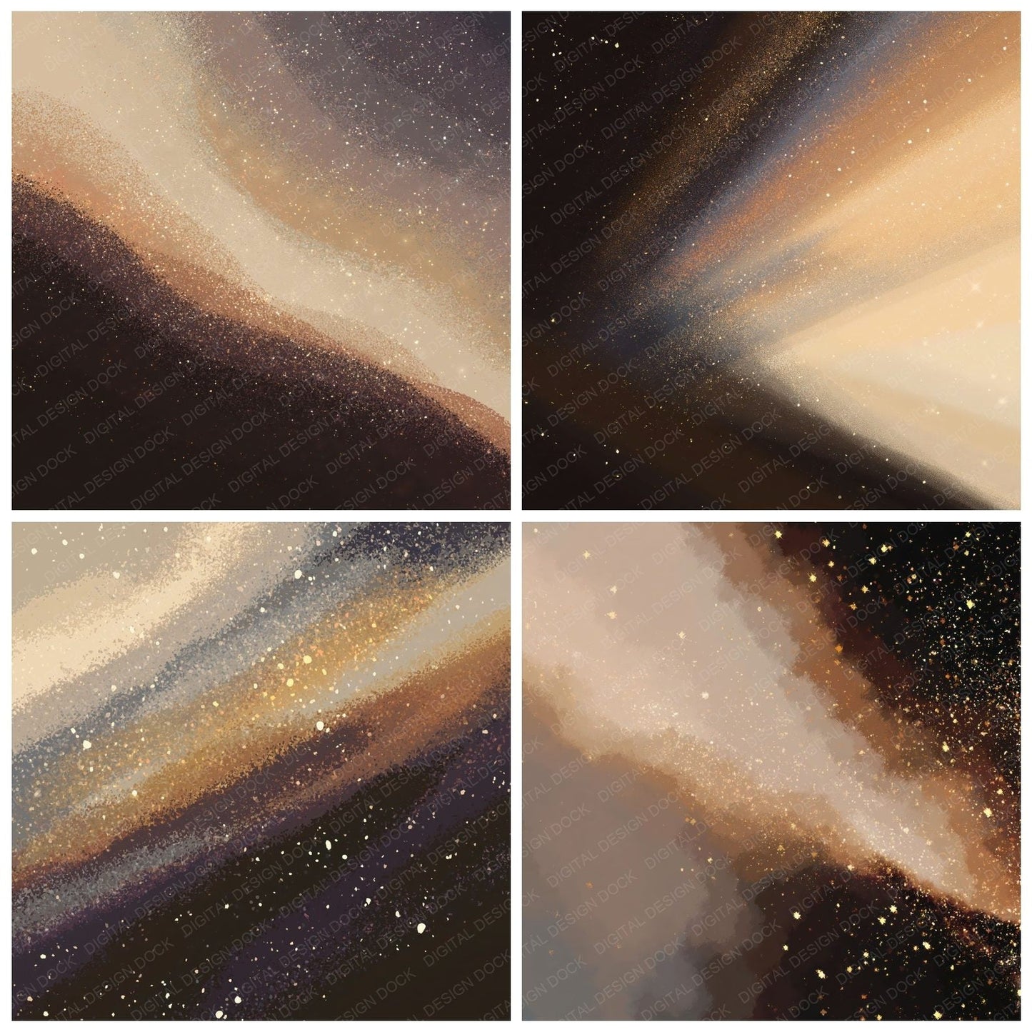 Cosmic Haze Champagne Espresso Digital Paper Pack (DDD012449)