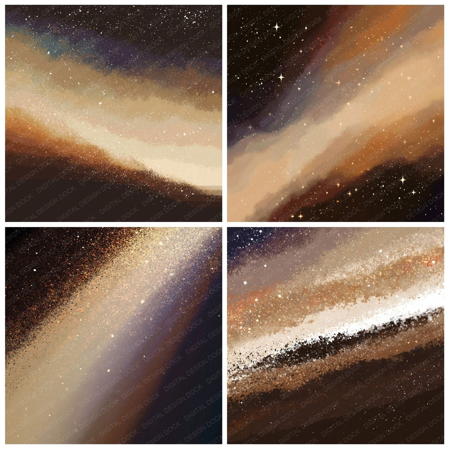 Cosmic Haze Champagne Espresso Digital Paper Pack (DDD012449)
