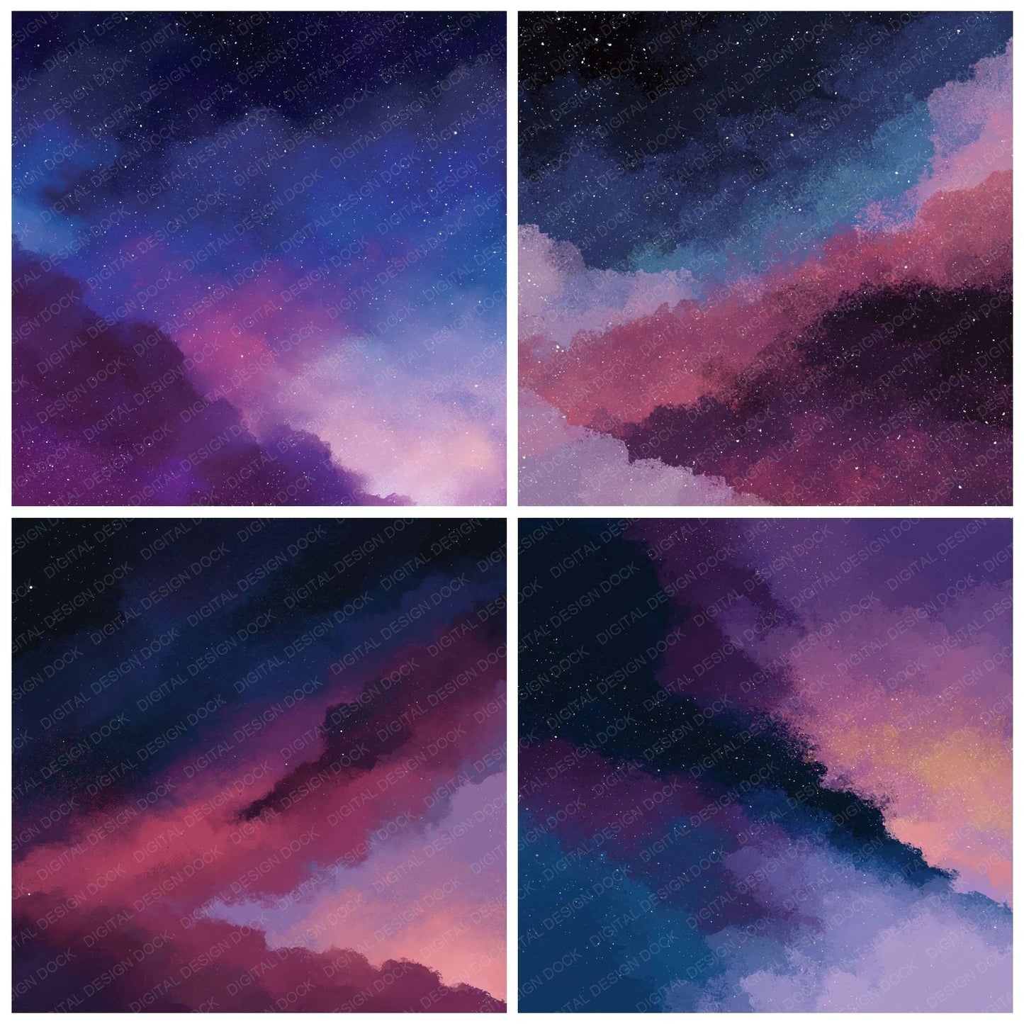 Cosmic Nebula Indigo Rose Digital Paper Pack (DDD012451)