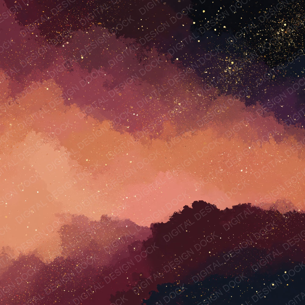 Cosmic Nebula Peach Wine Digital Paper Pack (DDD012452)