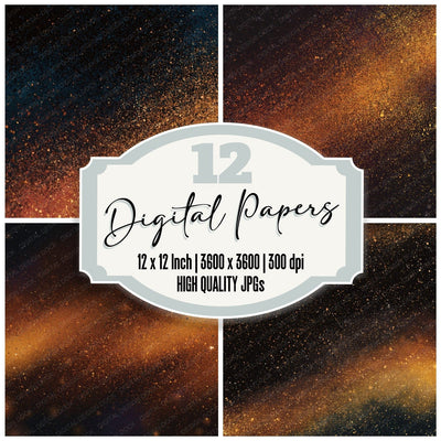 Cosmic Stardust Amber Espresso Digital Paper Pack (DDD012456)