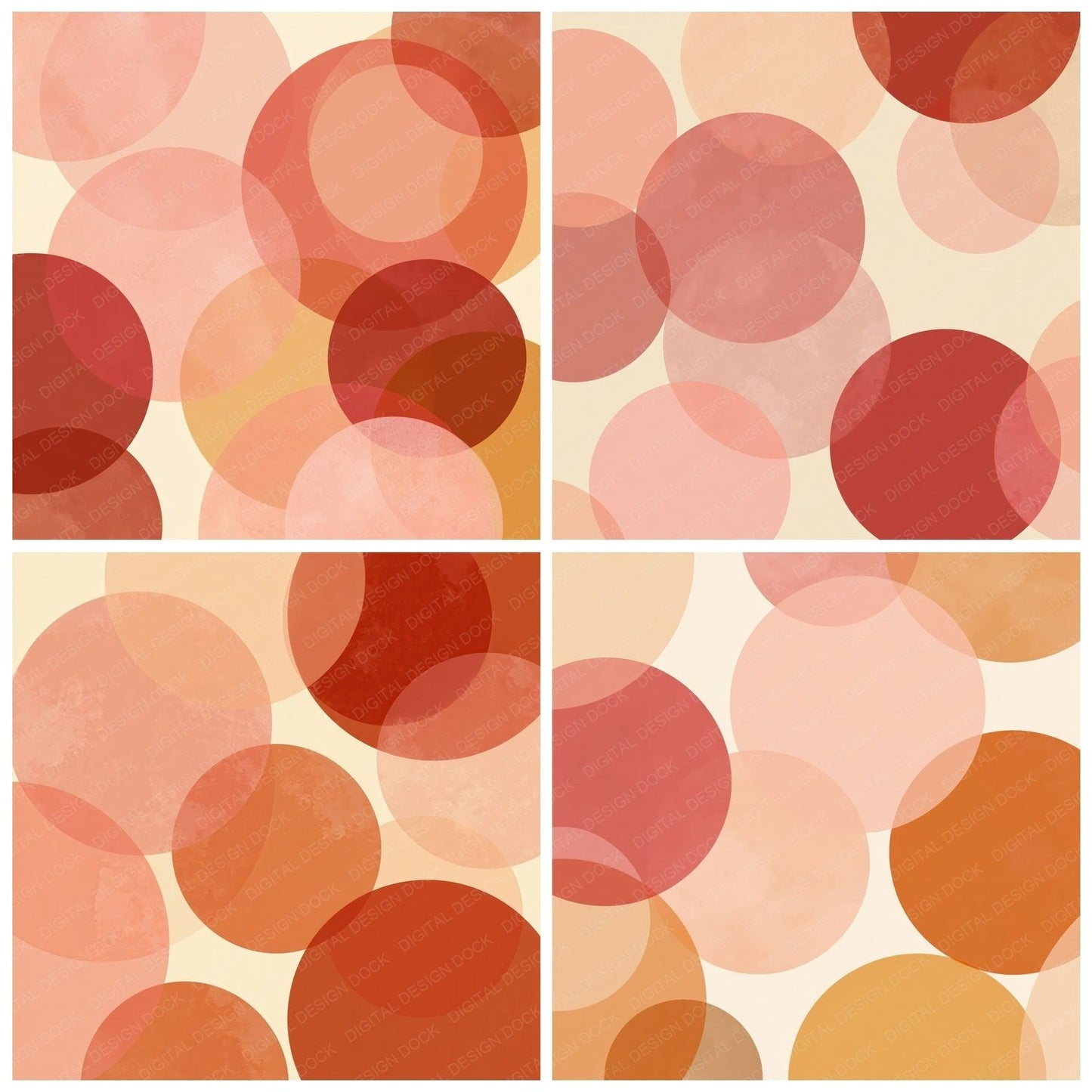 Geometry Circles Blush Terracotta Digital Paper Pack (DDD012457)