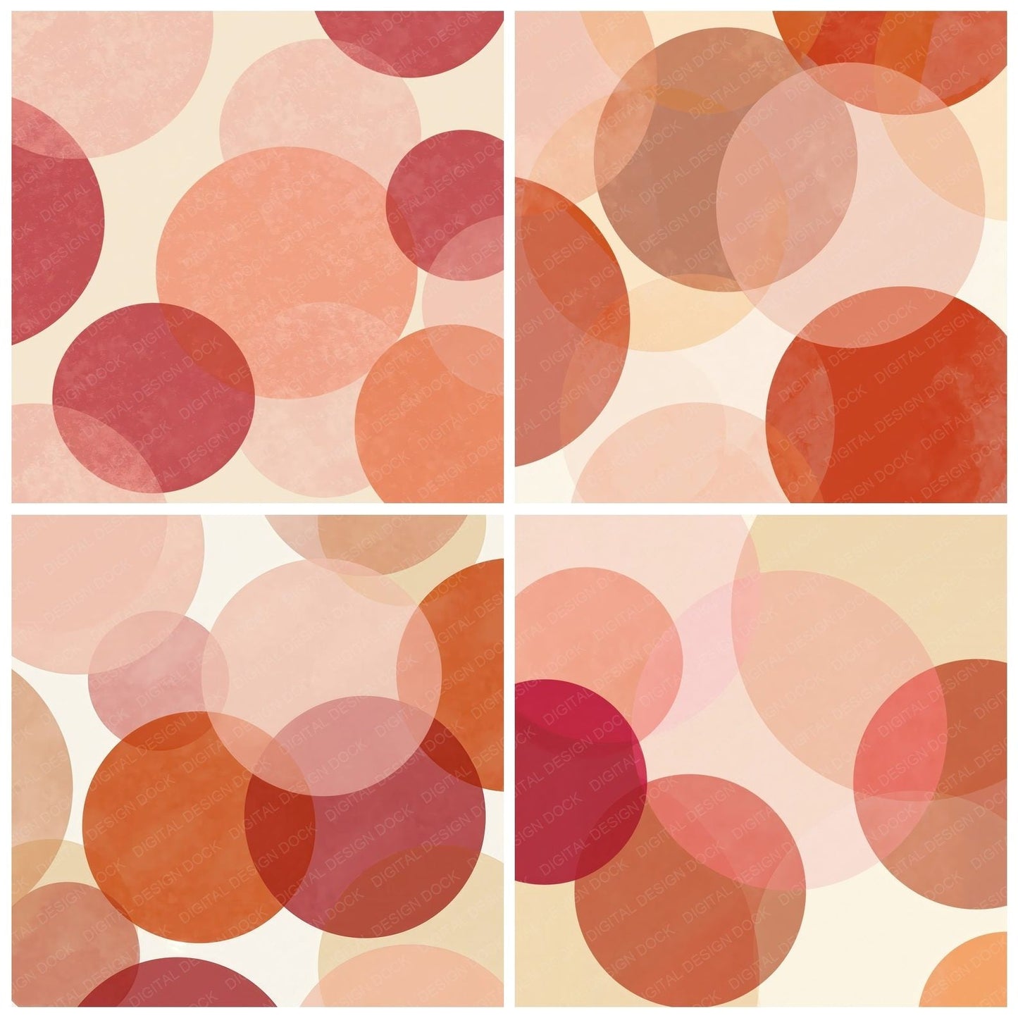 Geometry Circles Blush Terracotta Digital Paper Pack (DDD012457)