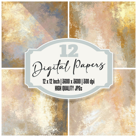 Metallic Champagne Honey Taupe Digital Paper Pack (DDD012459)