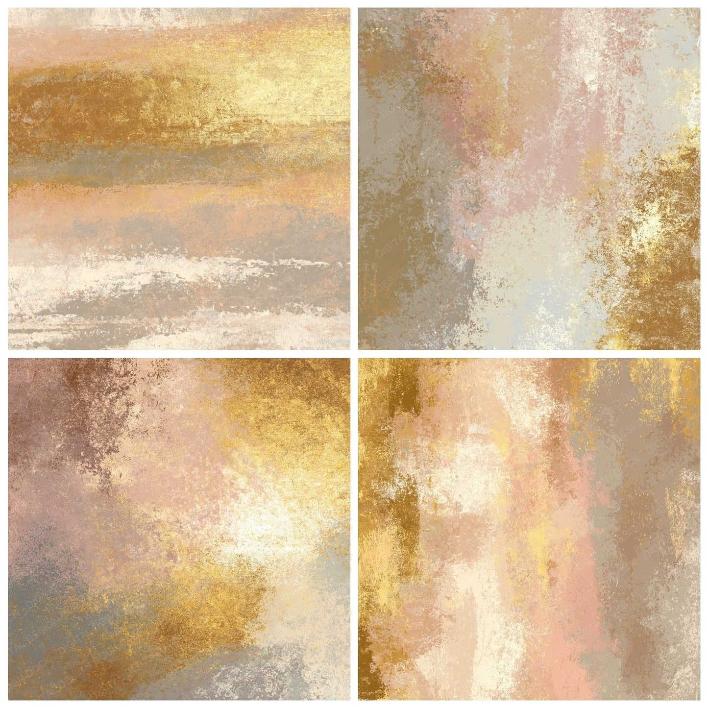 Metallic Champagne Honey Taupe Digital Paper Pack (DDD012459)