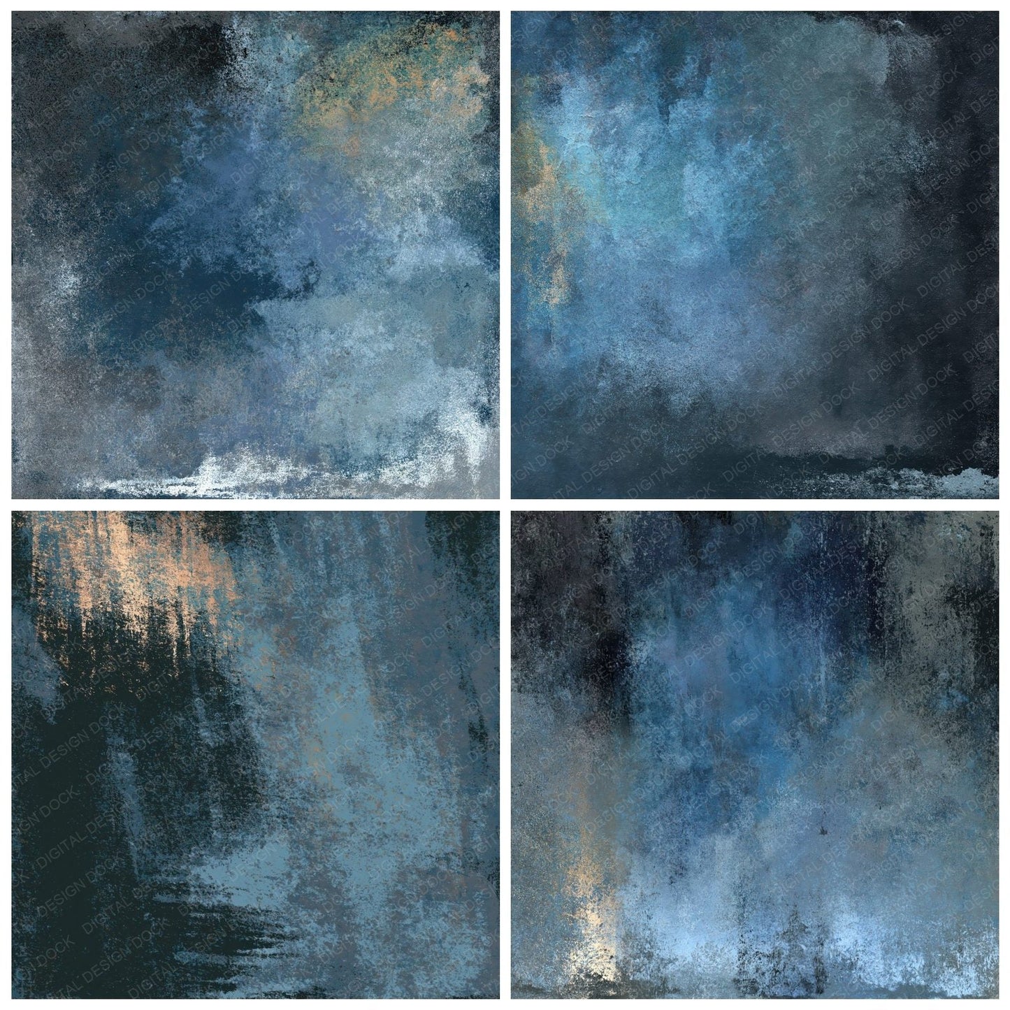 Metallic Gunmetal Slate Steel Digital Paper Pack (DDD012462)