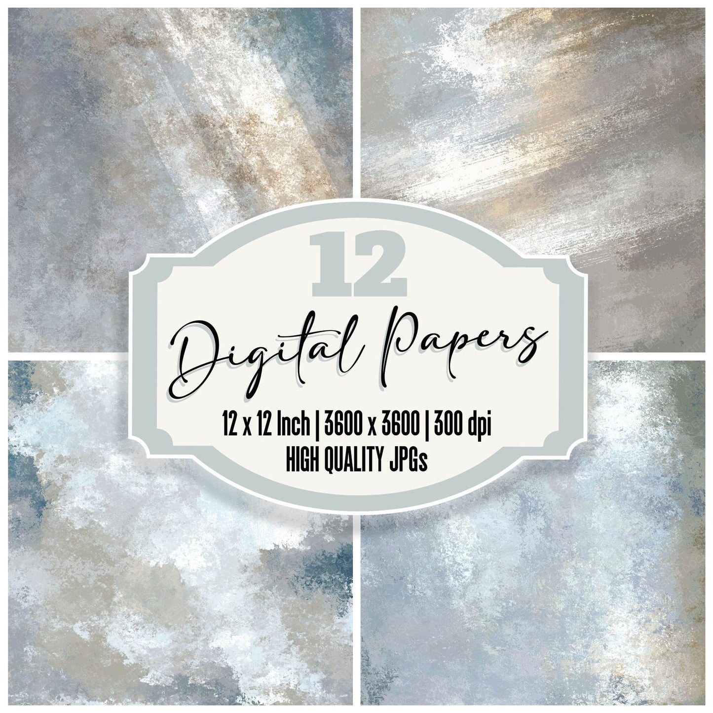 Metallic Platinum Ice Pearl Digital Paper Pack (DDD012464)