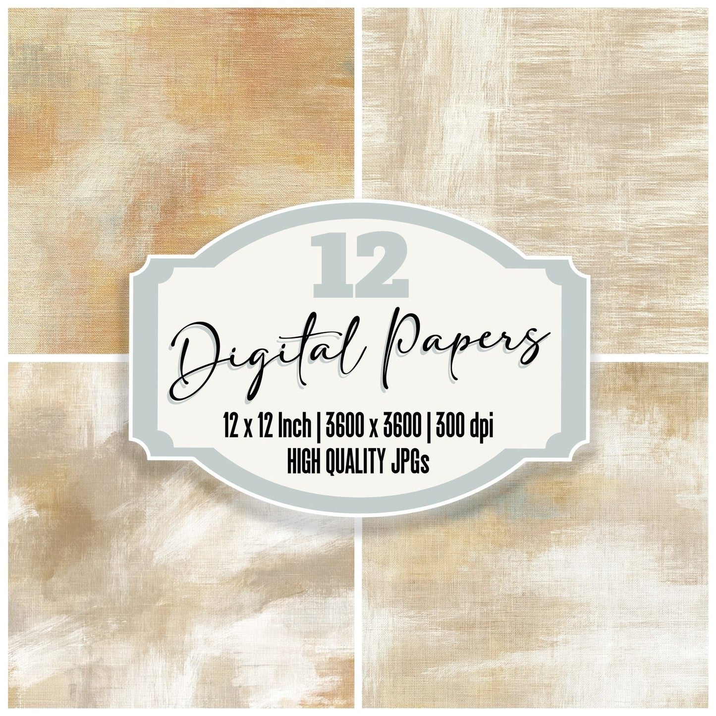 Fabric Linen Oatmeal Flax Digital Paper Pack (DDD012469)