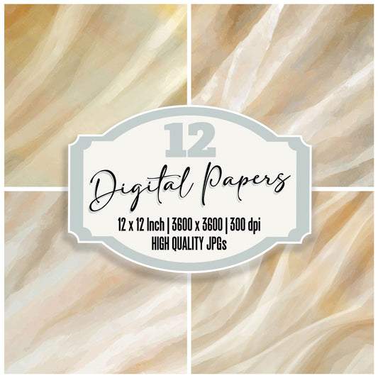 Fabric Muslin Bone Buttermilk Digital Paper Pack (DDD012470)