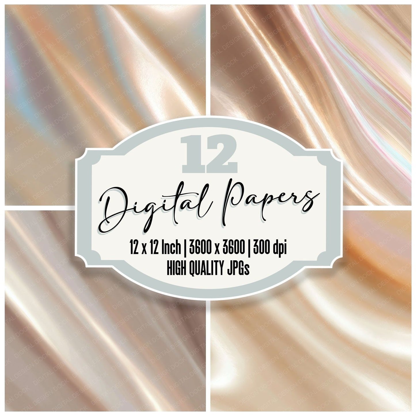Fabric Silk Champagne Pearl Digital Paper Pack (DDD012472)