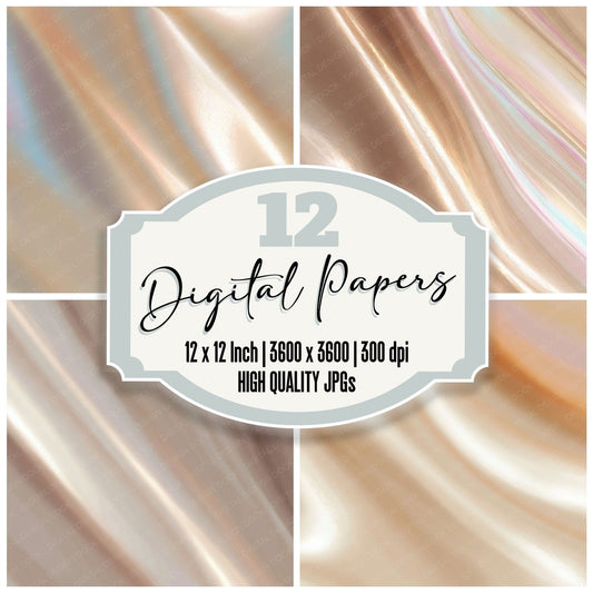 Fabric Silk Champagne Pearl Digital Paper Pack (DDD012472)