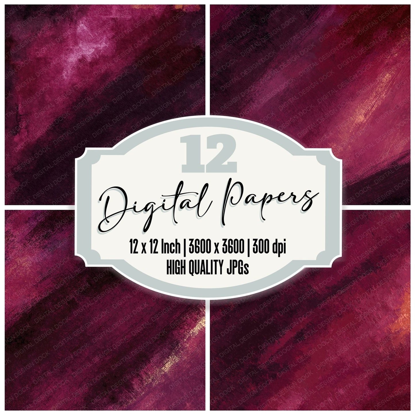Fabric Velvet Burgundy Wine Digital Paper Pack (DDD012473)
