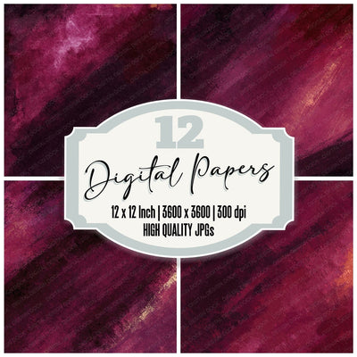 Fabric Velvet Burgundy Wine Digital Paper Pack (DDD012473)