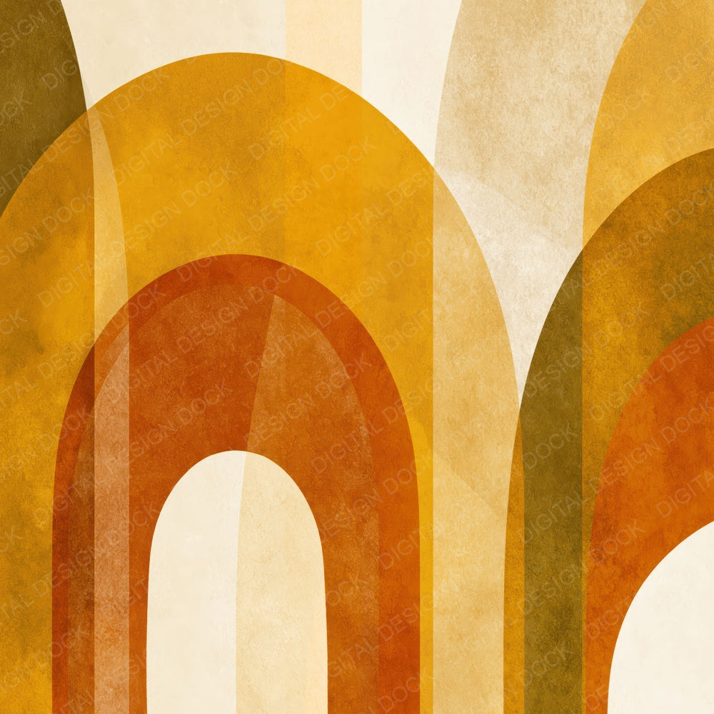 Geometry Arches Mustard Ochre Digital Paper Pack (DDD012474)