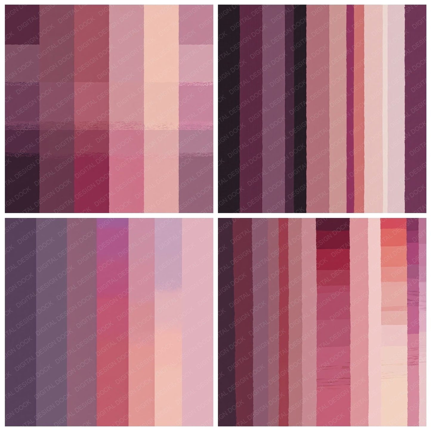 Geometry Bands Plum Blush Digital Paper Pack (DDD012475)