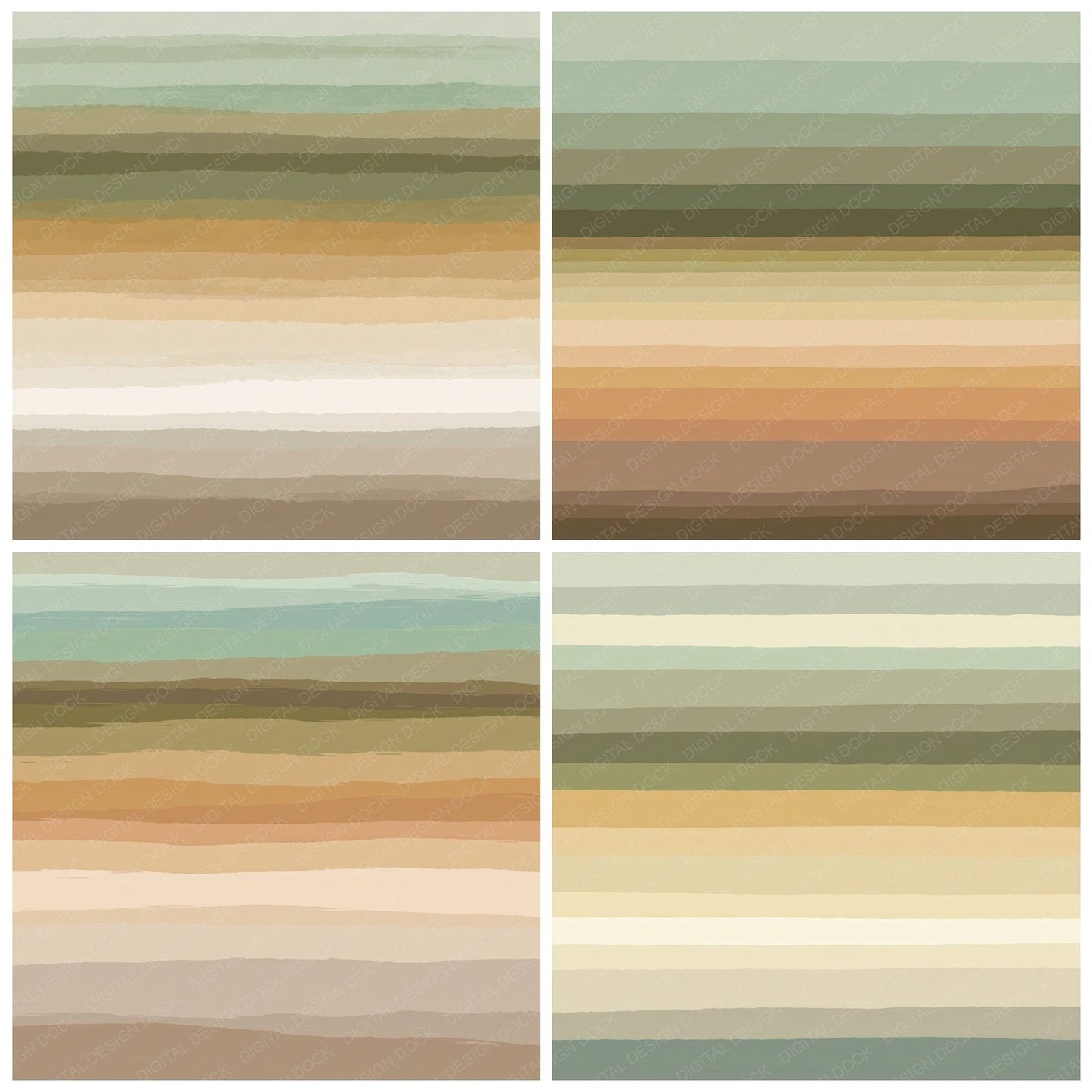 Geometry Bands Sage Clay Digital Paper Pack (DDD012476)