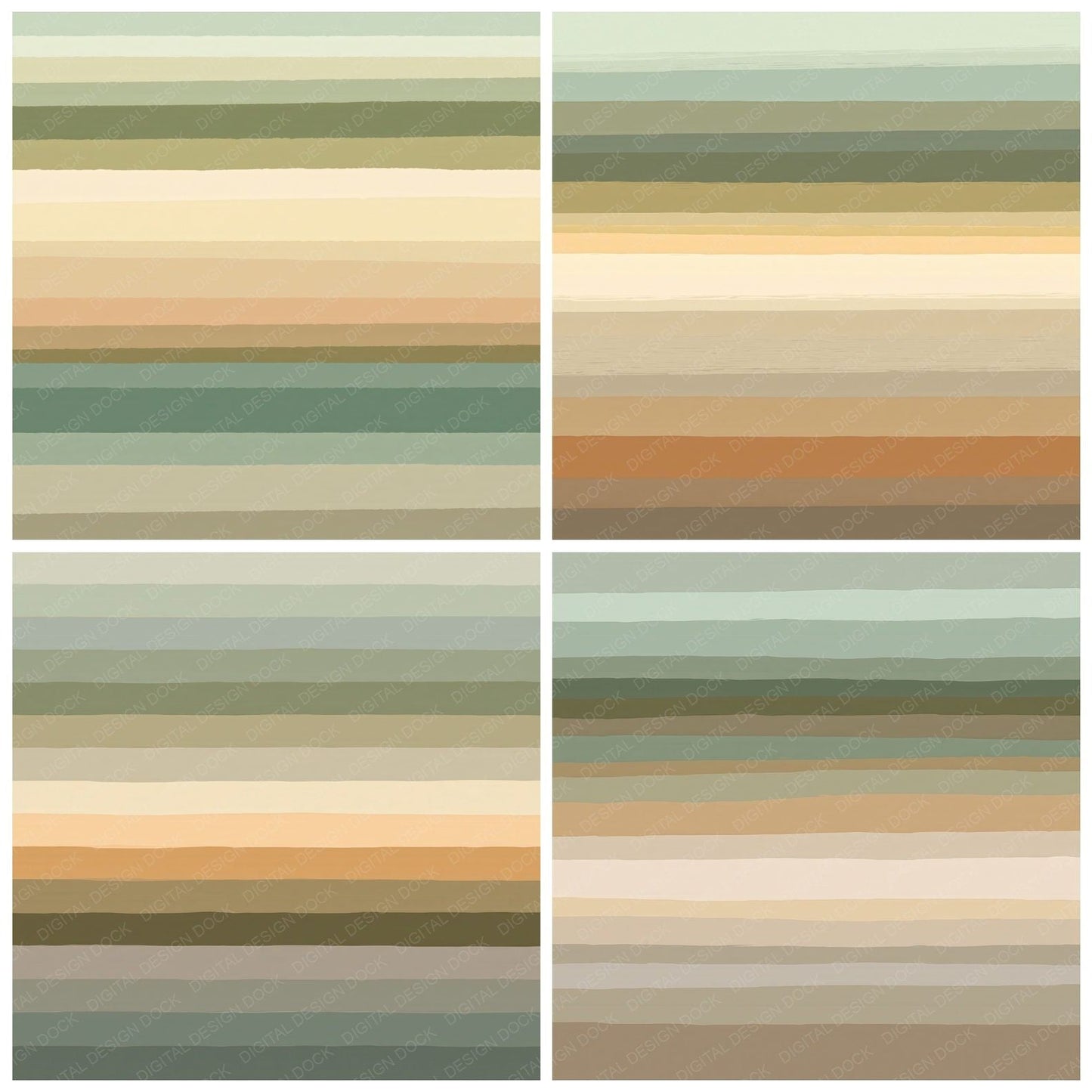 Geometry Bands Sage Clay Digital Paper Pack (DDD012476)
