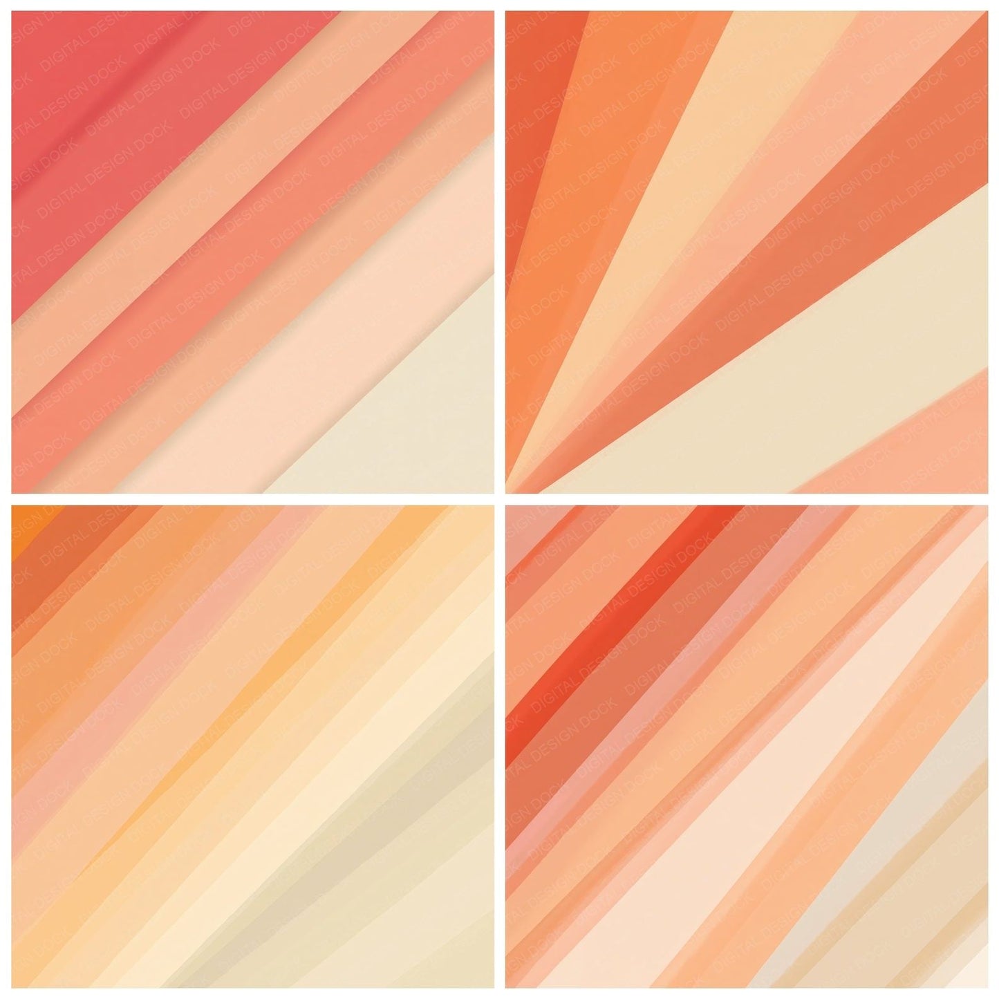Geometry Diagonal Bands Coral Peach Digital Paper Pack (DDD012478)