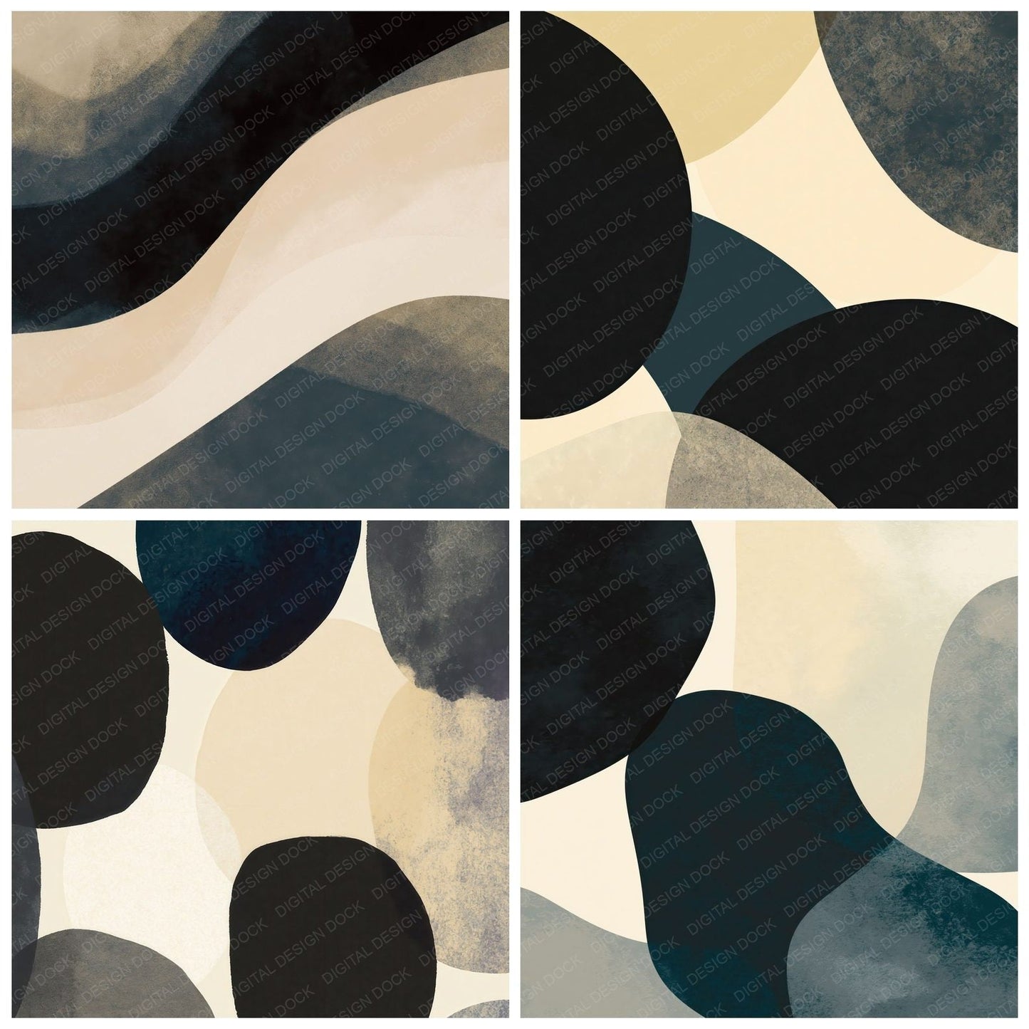 Geometry Forms Charcoal Bone Digital Paper Pack (DDD012480)