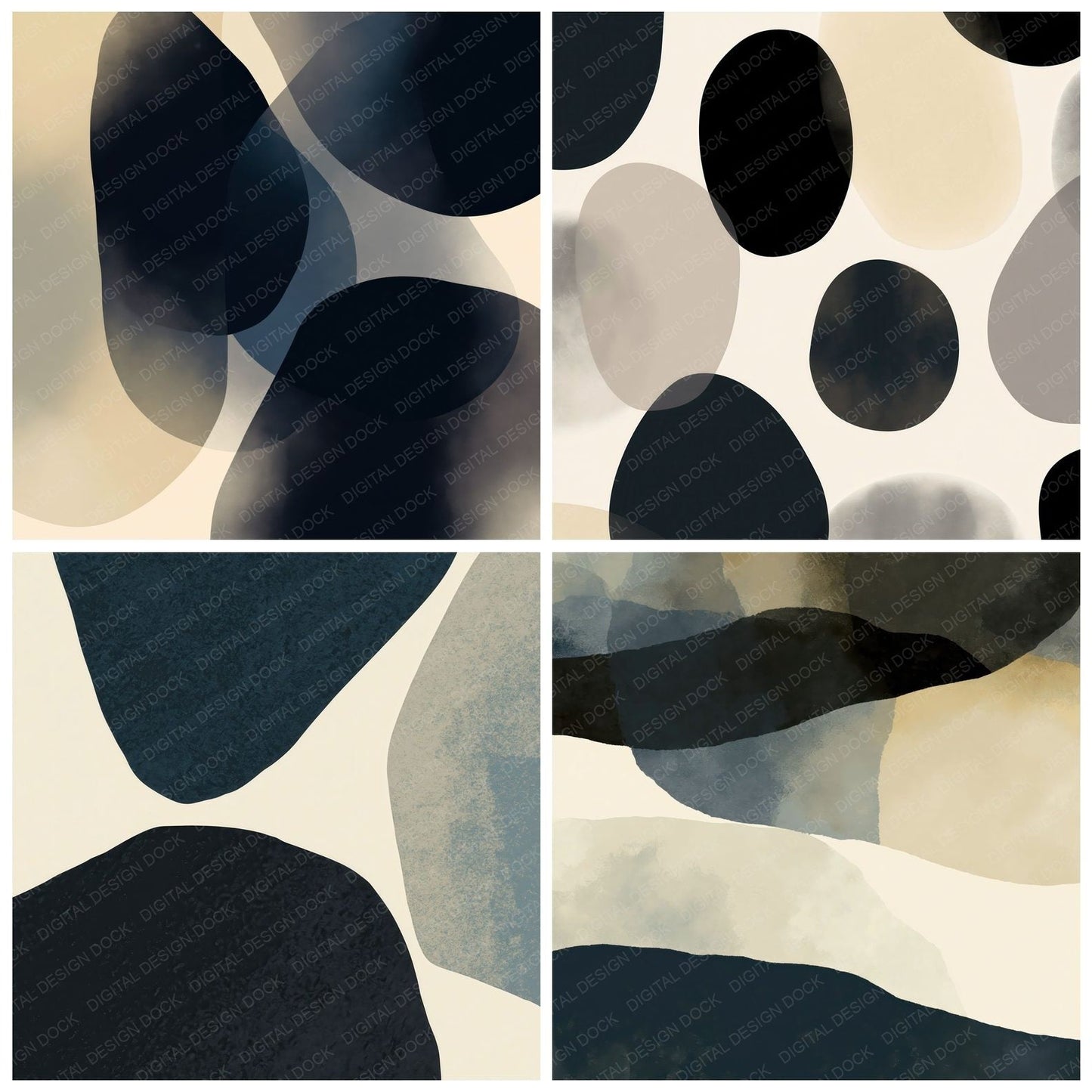 Geometry Forms Charcoal Bone Digital Paper Pack (DDD012480)