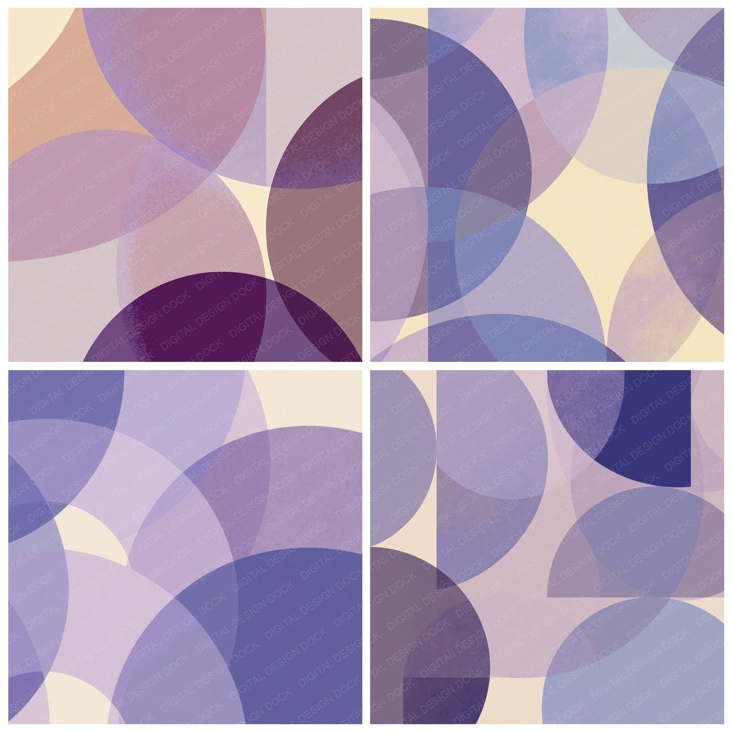 Geometry Half Moons Lavender Lilac Digital Paper Pack (DDD012481)